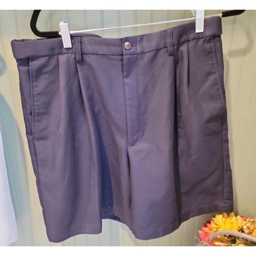Haggar Cargo Dress Shorts Mens 36x9" Comfort Waistband Navy Casual‎